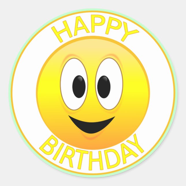 Happy Birthday Classic Round Sticker (Front)