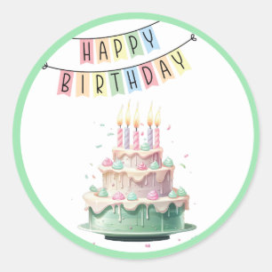 Happy Birthday  Classic Round Sticker