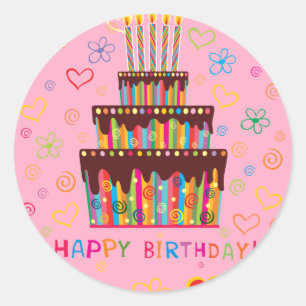 Happy Birthday Classic Round Sticker