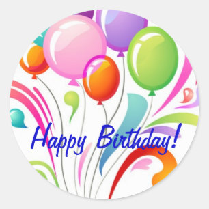 Happy Birthday Classic Round Sticker
