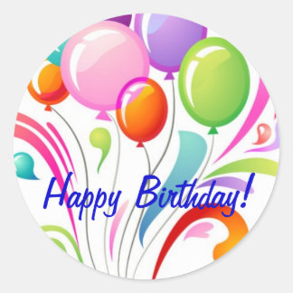 Happy Birthday Classic Round Sticker