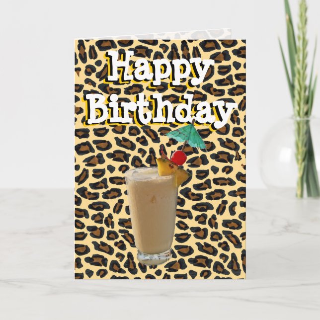 Happy Birthday Cocktail Toast Card (Front)