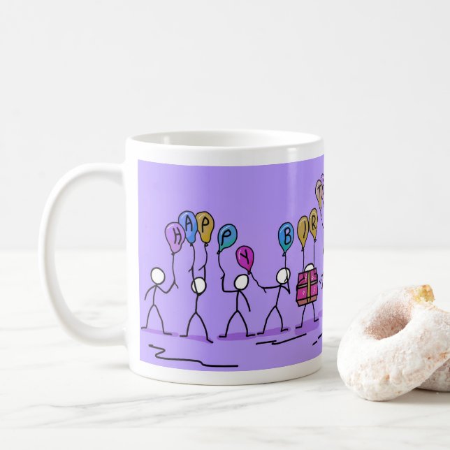 'Happy Birthday'  Coffee Mug (With Donut)