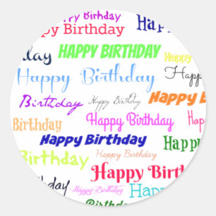 Happy Birthday Collage Classic Round Sticker