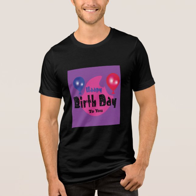 Happy Birthday – Colorful Celebration Party Design Tri-Blend Shirt (Front)