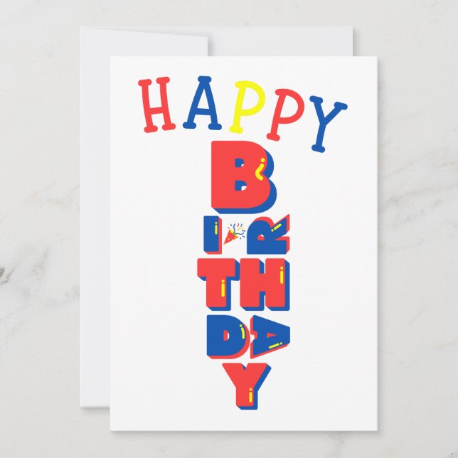 Happy Birthday Colour Remix Invitation (Front)