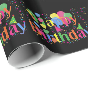 Happy Birthday, Colourful and Festive Design Wrapping Paper