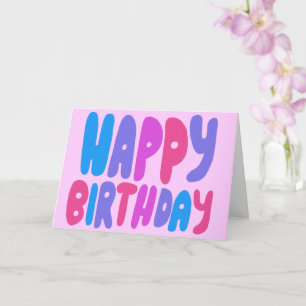 HAPPY BIRTHDAY Colourful Bubble Letters CUSTOM Bda Card