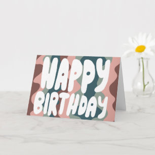 HAPPY BIRTHDAY Colourful Bubble Letters CUSTOM Bda Card