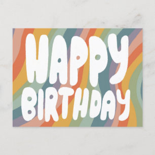 HAPPY BIRTHDAY Colourful Bubble Letters CUSTOM  Postcard