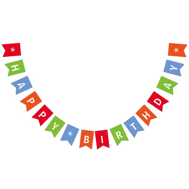 Happy Birthday Colourful Bunting Flags (All)