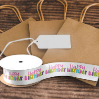 Happy Birthday Colourful Candle Typography