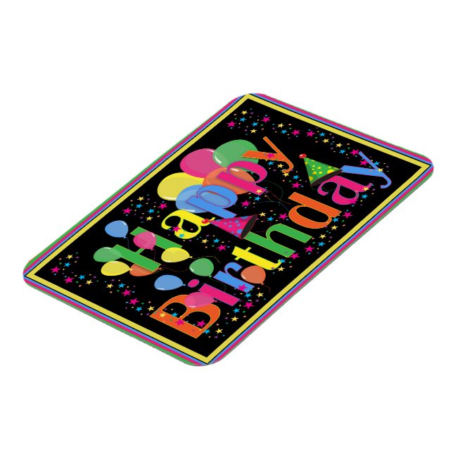 Happy Birthday Colourful Celebration Magnet (Left Side)