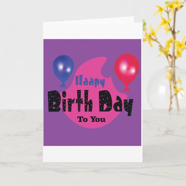 Happy Birthday – Colourful Celebration Party Desig Card (Yellow Flower)