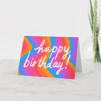 HAPPY BIRTHDAY Colourful Cool & Fun Stripes CUSTOM