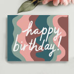 HAPPY BIRTHDAY Colourful Cool & Fun Wavy Stripes Postcard<br><div class="desc">Check out this sweet and colourful art,  hand made by me for you! Feel free to add your own text or change the colours. Visit my shop for more!</div>