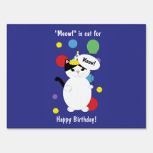 Happy Birthday Colourful Cute Cat Personalize