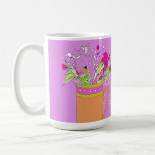 Happy Birthday Colourful Flowers Coffee Mug