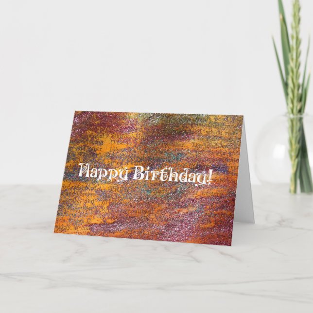 Happy Birthday Colourful Glitter Mixed Media Card (Front)