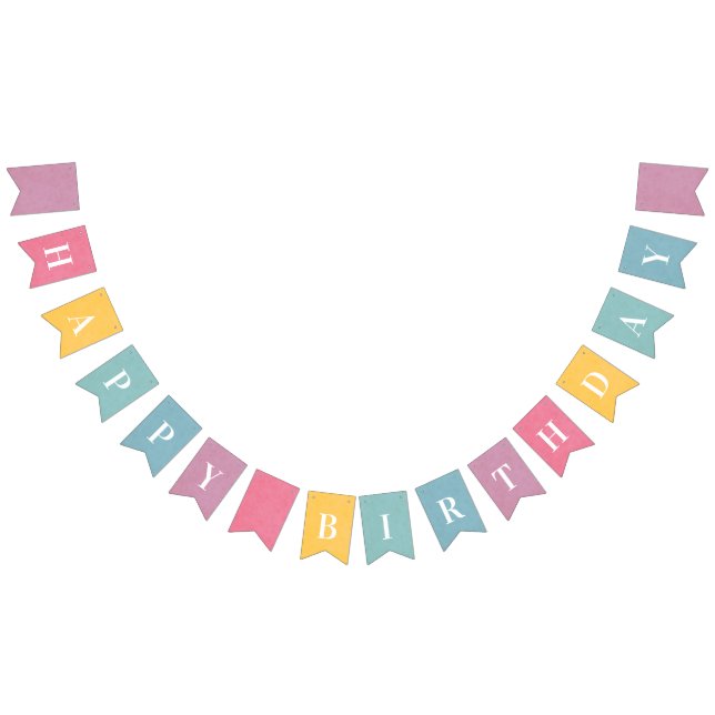 Happy Birthday Colourful Modern Bunting Flags (All)