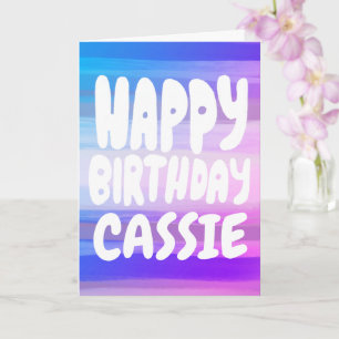 HAPPY BIRTHDAY Colourful Watercolor Stripes CUSTOM Card