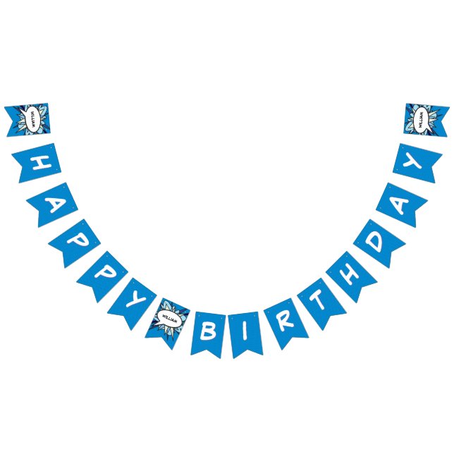 HAPPY BIRTHDAY Comic Book Pop Art Bunting Flags (All)