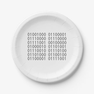Happy Birthday Computer Binary Code Paper Plate