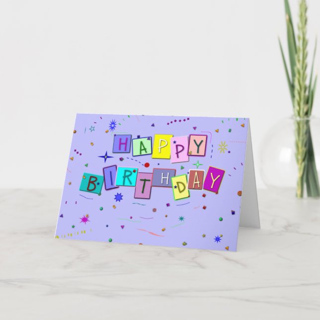 Happy Birthday Confetti Card (Front)