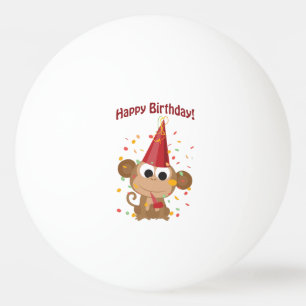 Happy Birthday! Confetti Monkey Ping Pong Ball