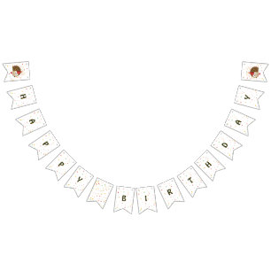 Happy Birthday Confetti Party Hedgehog Bunting Flags