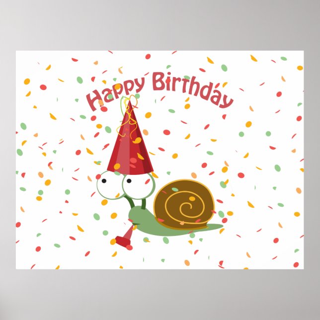 Happy Birthday! Confetti Snail Poster (Front)