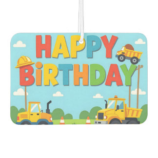 Happy birthday construction builder theme air freshener