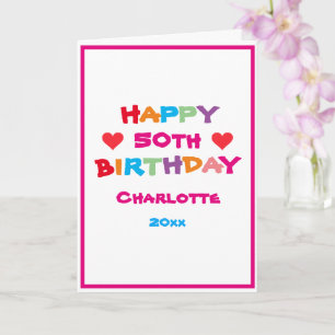Happy Birthday Cool Any Age Names Cute Birthday Card
