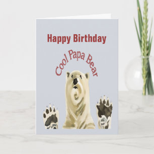 Happy Birthday Cool Papa Bear Blank Inside Card