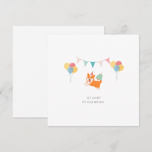 HAPPY BIRTHDAY CORGI CARD (Front/Back)