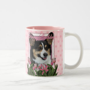 Happy Birthday - Corgi Two-Tone Coffee Mug