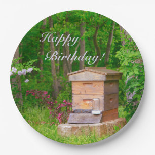 Happy Birthday Country Beehive Paper Plate