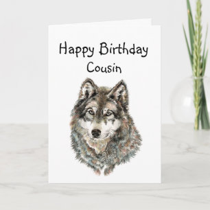 Happy Birthday Cousin Humour Wolf, Wolves Card