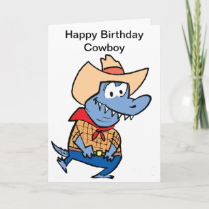 Happy Birthday Cowboy Cartoon Card
