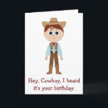 Happy Birthday, Cowboy for Grandson Card<br><div class="desc">This is for the little boy who just loves that Western way of life. For matching items,  type "penguincornerstore cowboy" into the Zazzle search bar.</div>
