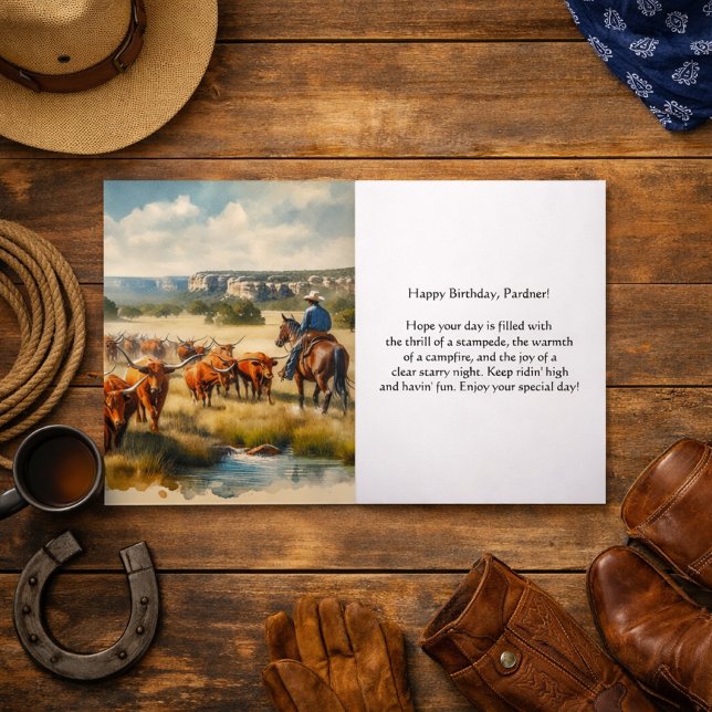 Happy Birthday Cowboy Greeting  Card (Creator Uploaded)