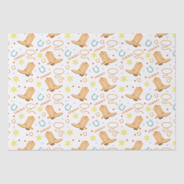 Happy Birthday Cowboy Tissue Paper (Front)