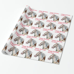 Happy Birthday Cowboy Wrapping Paper