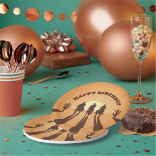 happy birthday cowboys paper plate