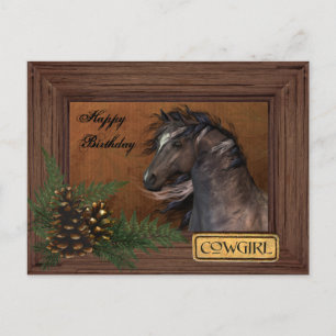 Happy Birthday Cowgirl Postcard