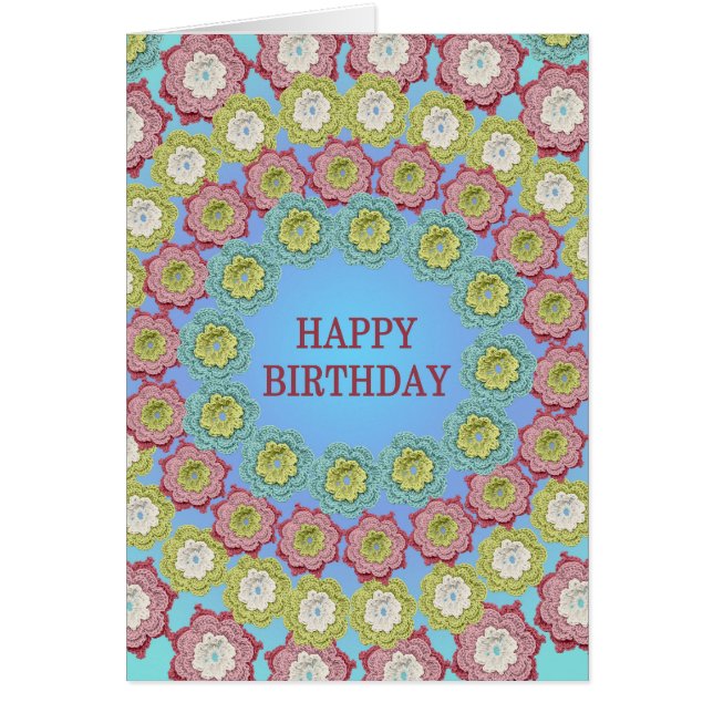 Happy Birthday Crochet Flowers (Front)