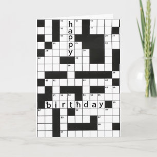 happy birthday crossword puzzle card
