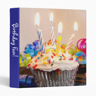 Happy Birthday Cupcake 1" Photo Album Binder