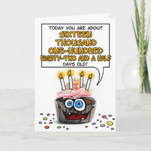Happy Birthday Cupcake - 44 years old Card