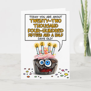 Happy Birthday Cupcake - 61 years old Card